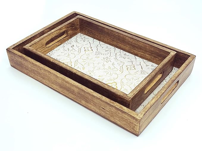 Handmade Wooden Tray for Serving Pair