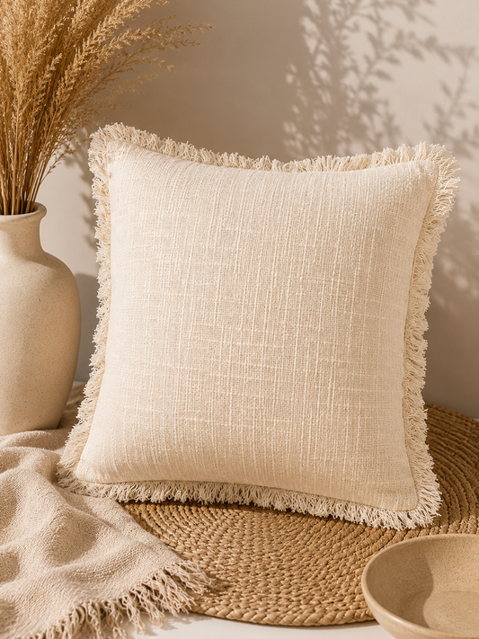 Natural Fringe Cushion Cover