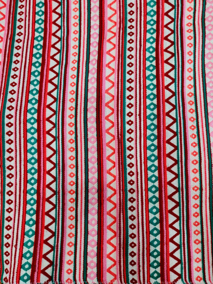 Quirky Multicolor Cotton Sofa Cover with Decorative Tassels