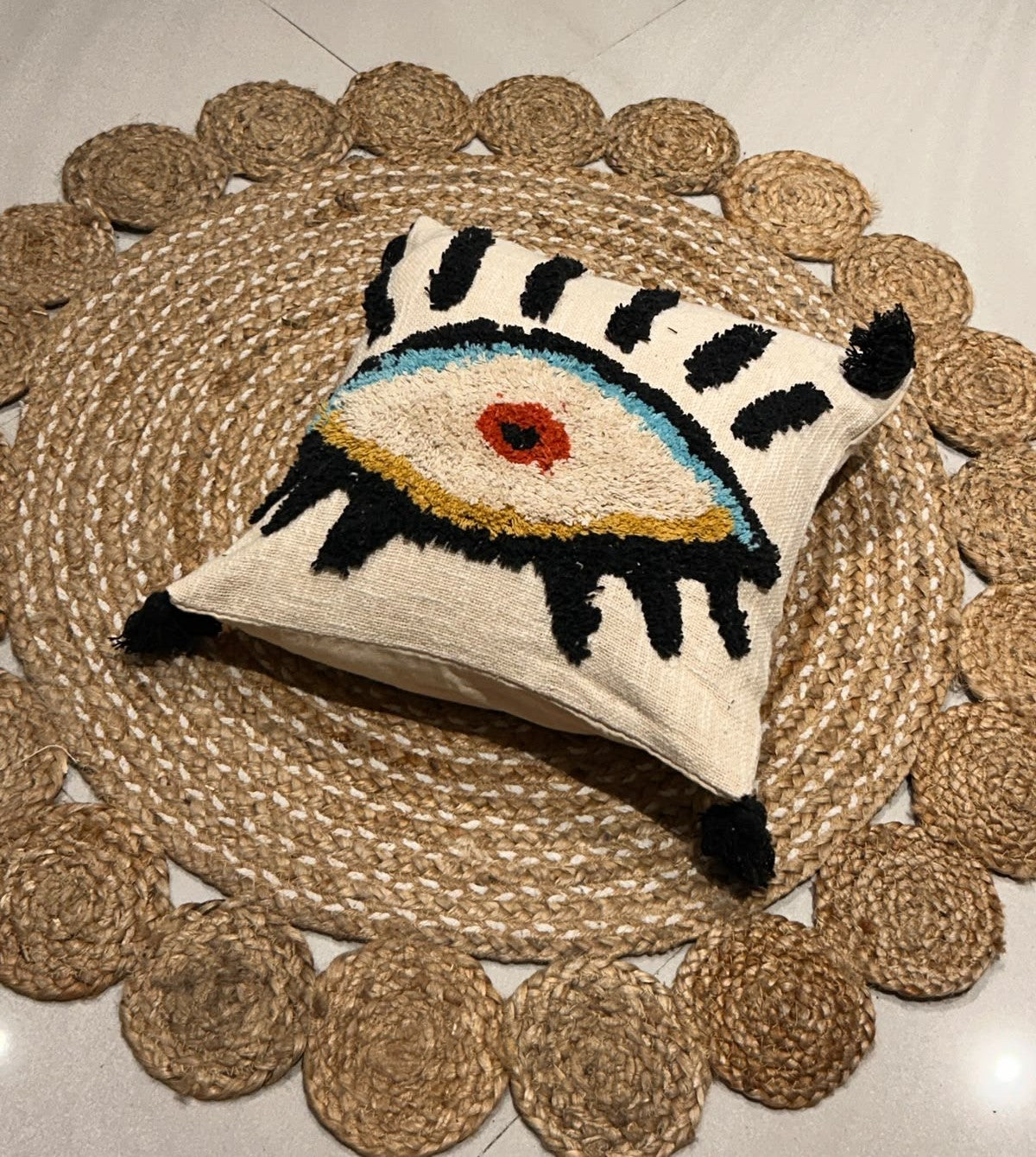 Bohemian Evil Eye Cushion Cover