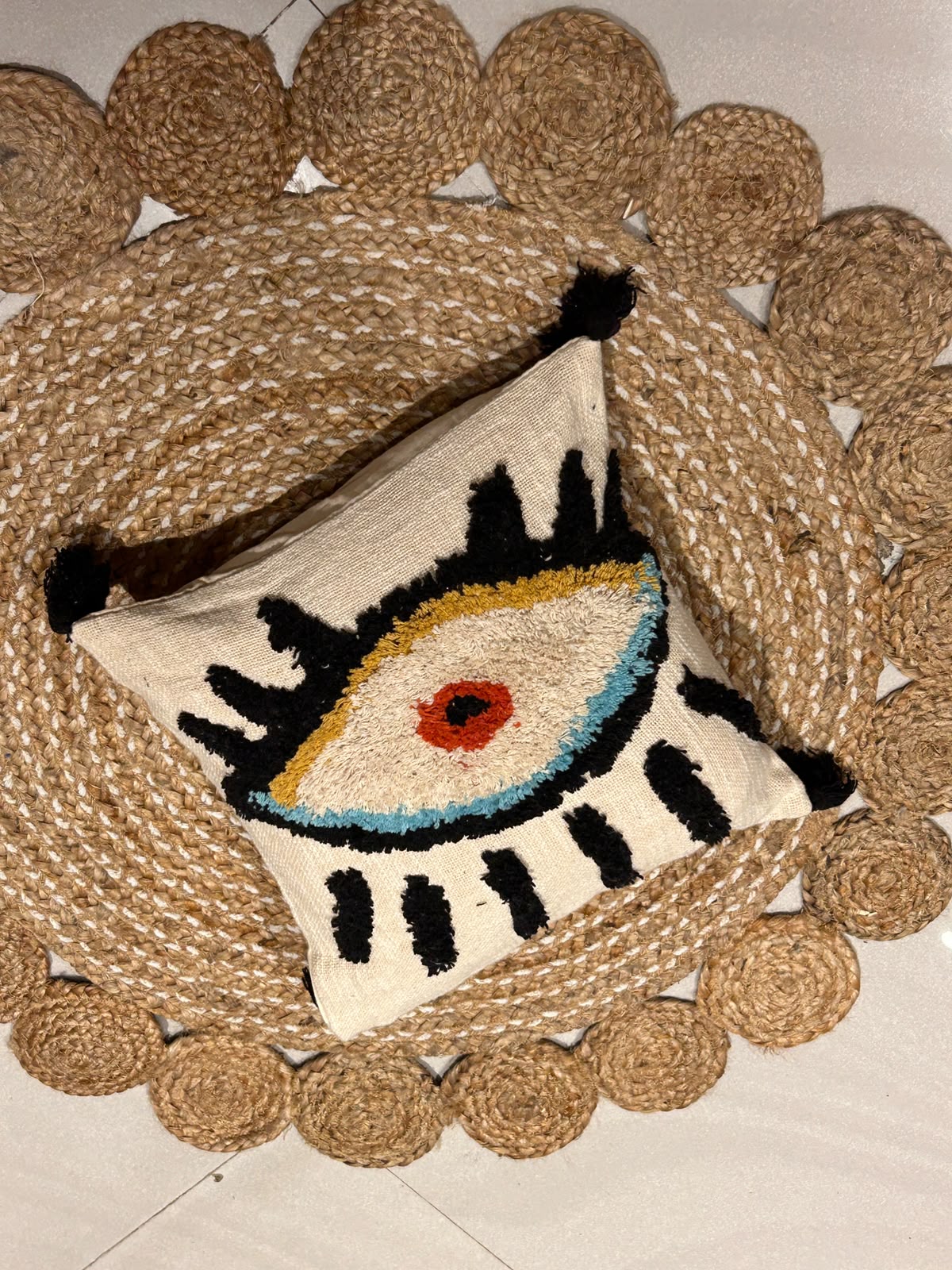 Bohemian Evil Eye Cushion Cover