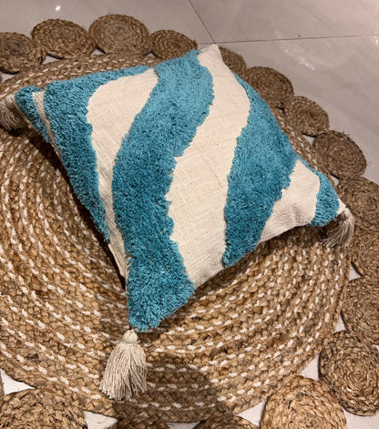 Blue Wave Boho Cushion Cover