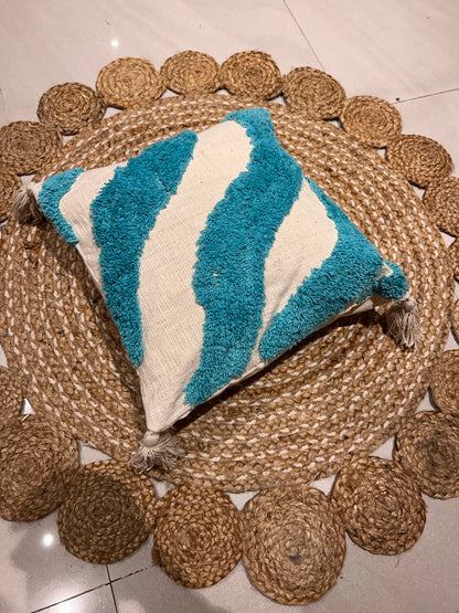 Blue Wave Boho Cushion Cover