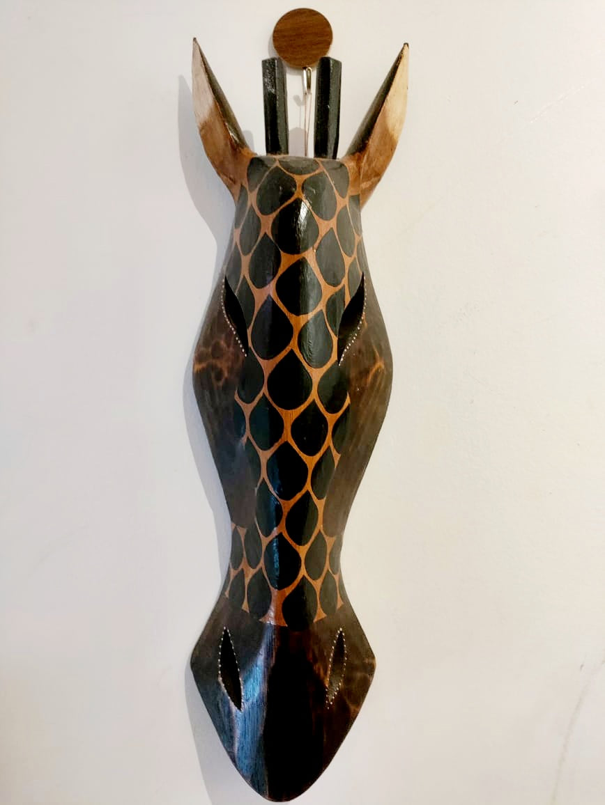 Wooden Honeybee comb style Giraffe Mask